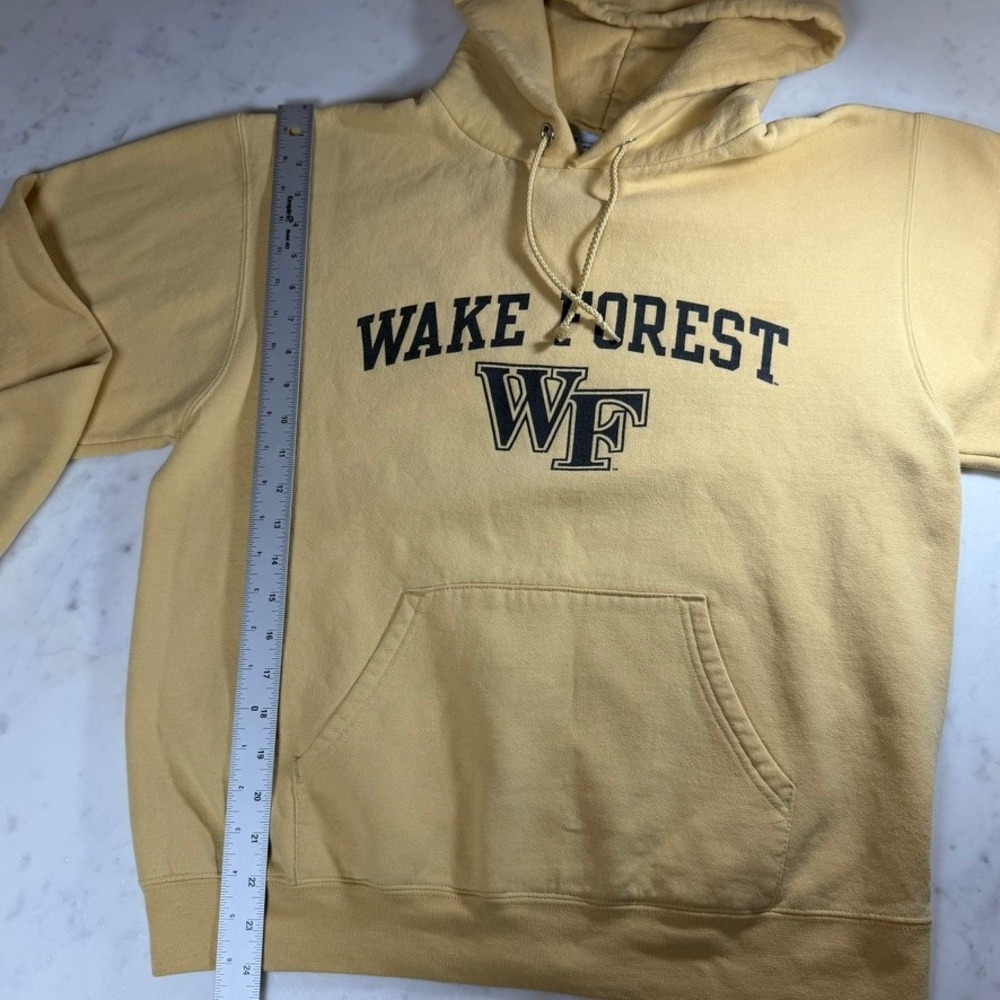 Champion Hoodie Mens Medium Yellow Wake Forest University - Picture 6 of 7